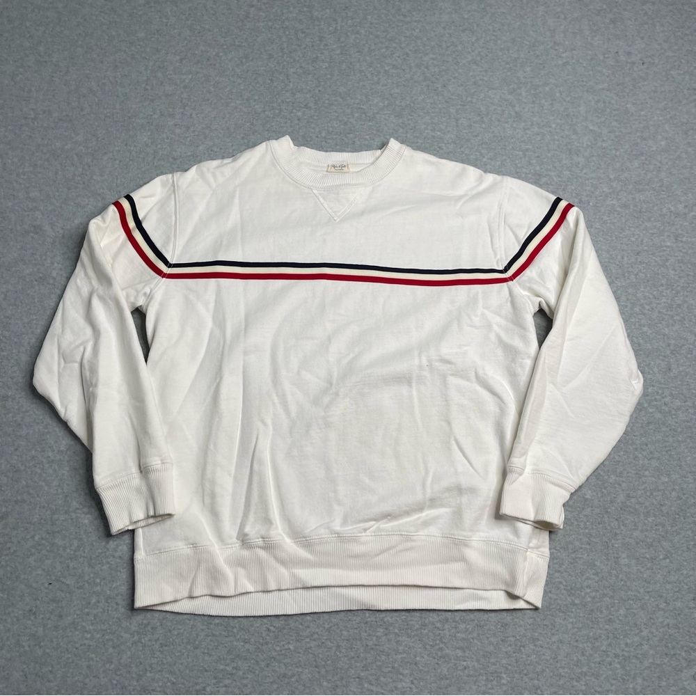 Classic White Sweatshirt with Striped Detail